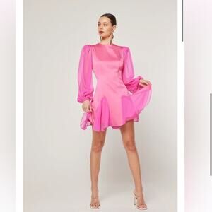 elliatt antiquity pink long sleeve ruffle mini cocktail party dress small NEW